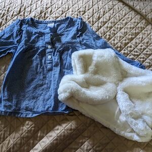 18M NWT Vest and NWOT long sleeve top